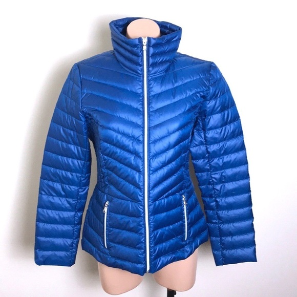 Kenneth Cole Reaction Down Puffer Jacket Blue Coat - Picture 1 of 6